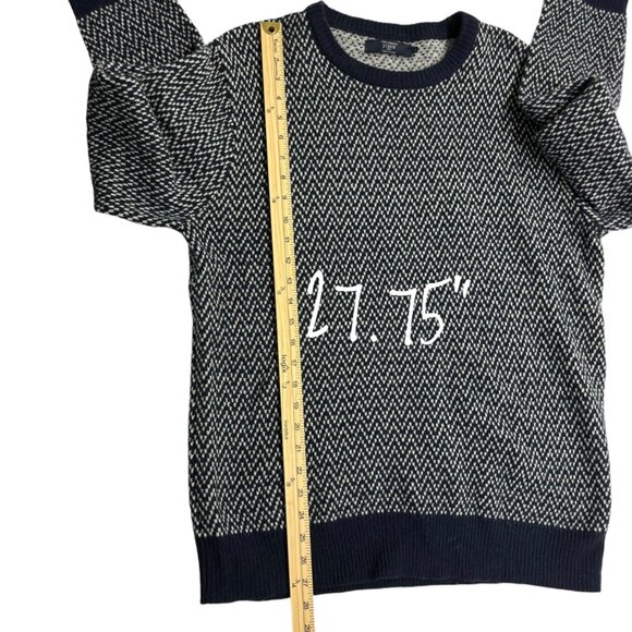J Crew Men's Navy White Lambswool Sweater Size Large. - Picture 4 of 11